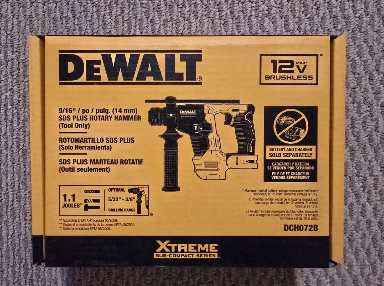 DEWALT XTREME 12-volt max SDS-Plus SDS-plus Cordless Rotary Hammer Drill