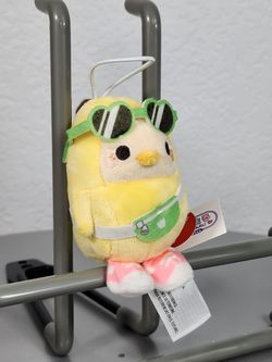 3" Honeymaru Banana Duck With Green Glasses and Fanny Pack Keychain Charm Plush