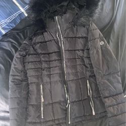 Calvin Klein Puffer Jacket With Fur Hoodie Original Price$227