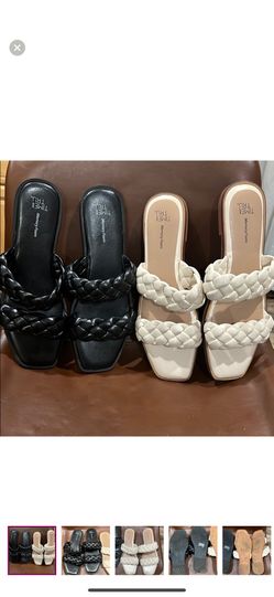 Two Pairs Of Time And True Braided Sandals. Women’s size 9.