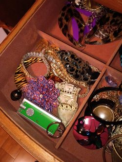Jewelry lots and lots of rhinestone  all from the 40s era up to the 60s