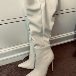 White & Brown Boots