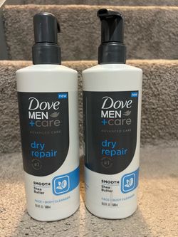 New unopened Dove Men+Care Dry Repair Face & Body Cleanser 2-Pack