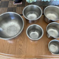 6 Stainless Steel Mixing Bowls