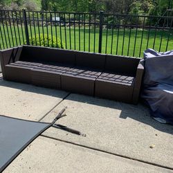 Outdoor patio wicker sofa sectional