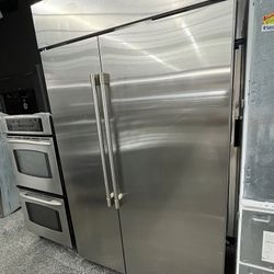 Monogram 48” Built In Refrigerator Side By Side Stainless Steel LED Lighting