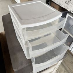Sterilite 3 Drawer Mini Desktop Unit Clear w/White Frame 