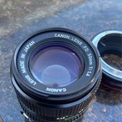 Canon FD 50mm f/1.4 and Sony E adapter 