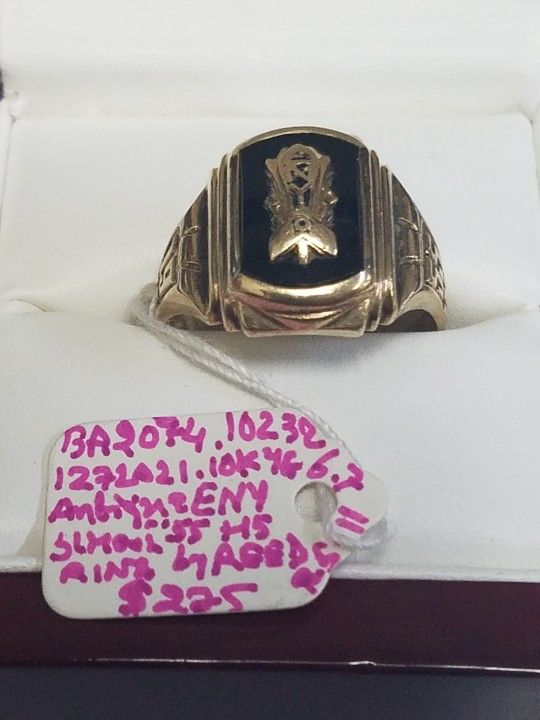 10k Yellow Gold Antique ENY High School Ring by Reed