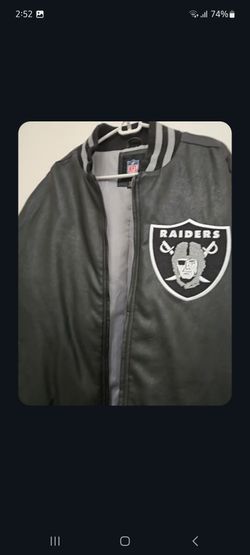 NFL BLACK RAIDERS VARSITY LEATHER JACKET XL