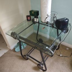 Glass Rod Iron Living Room Tables