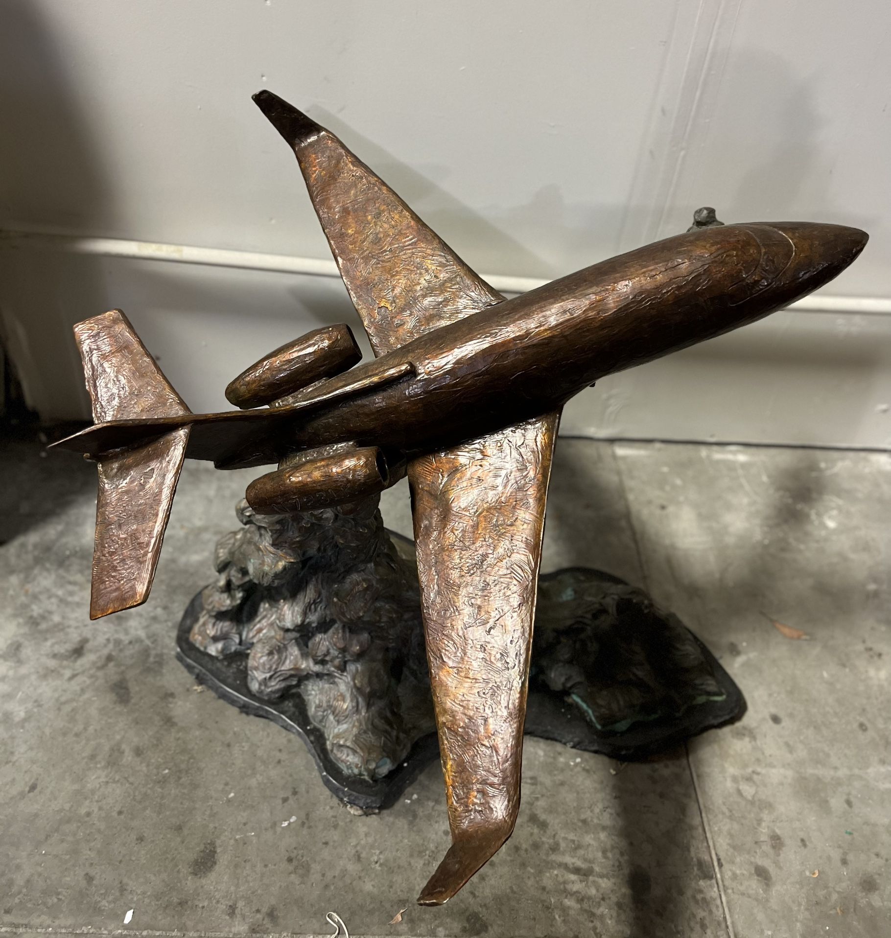 Huge Bronze Airplane Sculpture 