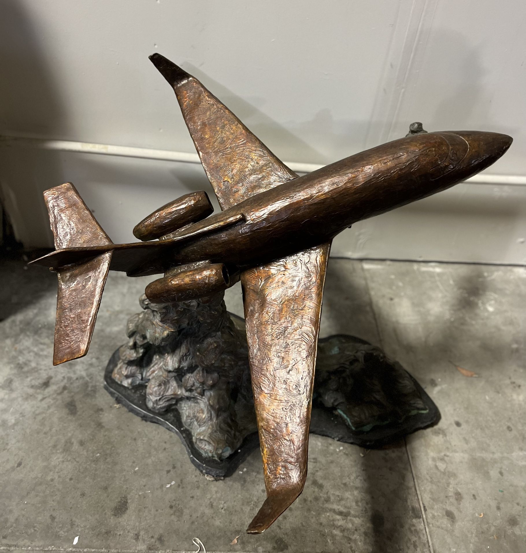 Huge Bronze Airplane Sculpture