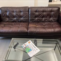 Brown Leather Couch