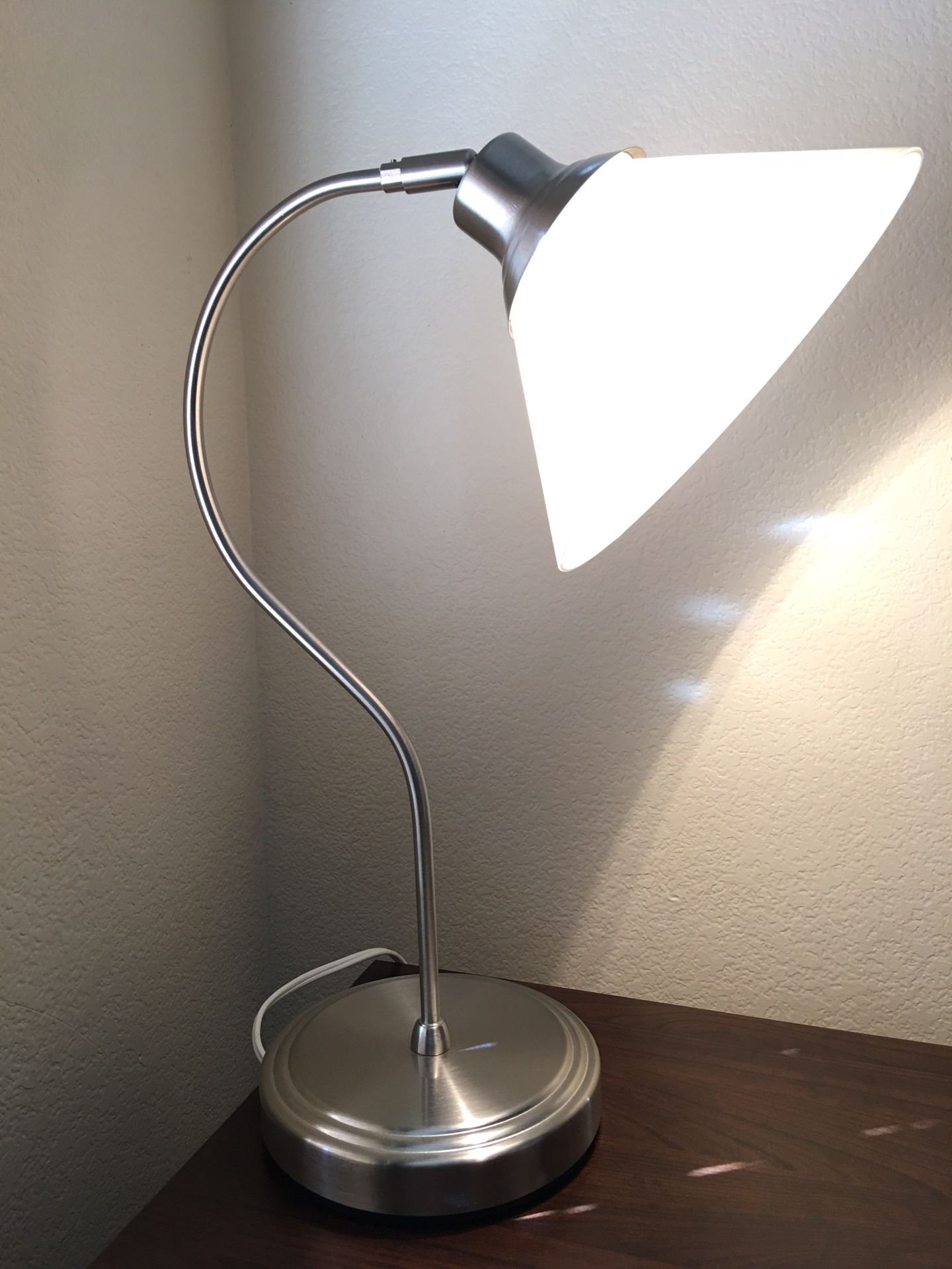 IKEA KROBY Nickle Plated Glass Shade Work/Study/Table Lamp