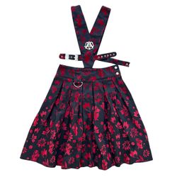 Chopova Lowena Vebula Pinafore Overall Floral Skirt Dress Size Medium RARE