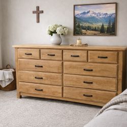 Large Solid Wood 9-Drawer Dresser – Farmhouse / Rustic Style – Great Storage