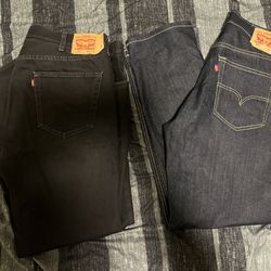Levi 501s Black and Dark Blue