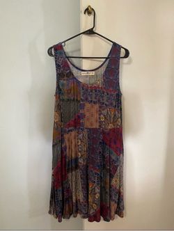 Sleeveless patchwork floral swing dress