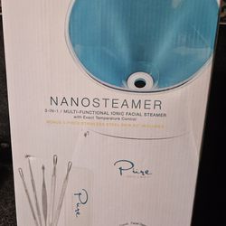 NanoSteamer Large 3-in-1 Nano Ionic Facial Steamer with Precise Temp Control - 30 Min Steam Time - Humidifier - Unclogs Pores - Blackheads - Spa Quali