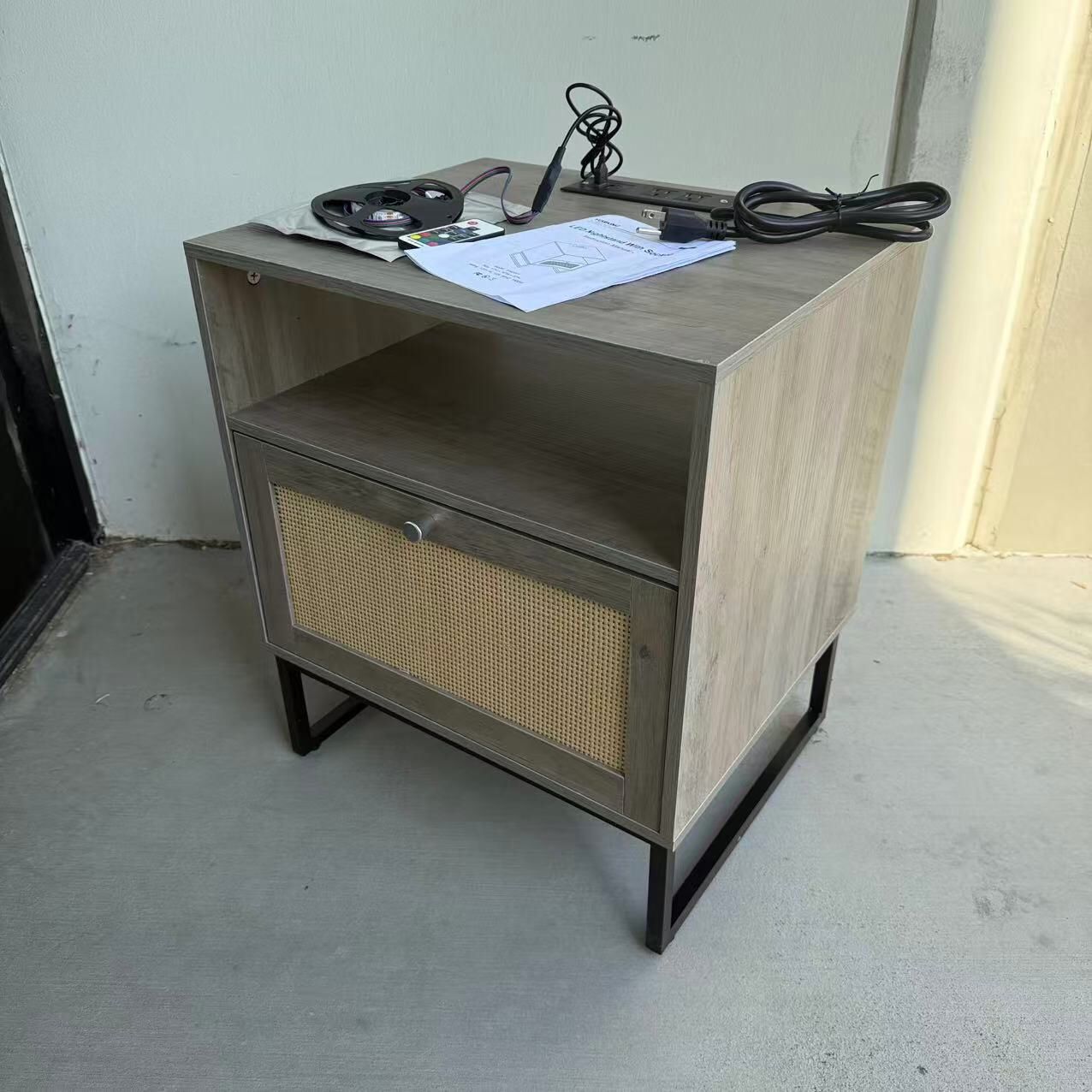 Brand New Night Stand End Table With Electrical Outlets