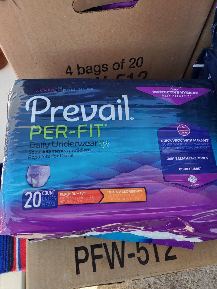 Prevail Per-Fit Protective Underwear, Medium Sold By Bag of 20
