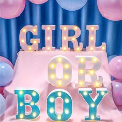 Girl or boy marquee lighted sign