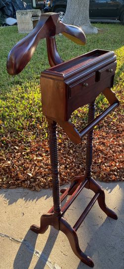 vintage mid century wood valet