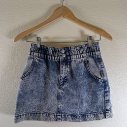 BDG Urban Outfitters Blue Smocked Skater Mini Skirt