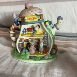 Bunny Village Ceramic Easter Figure 5’’ Tall