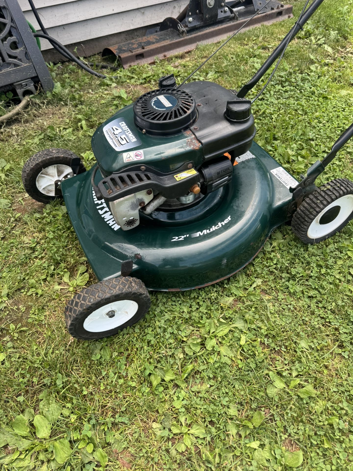 Craftsman Push Mower 4.5hp With 22” Cutting Deck. Not Self Propelled. Works Good. Must Pickup