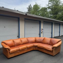 Vintage Dania Leather Lugano Curved Sectional