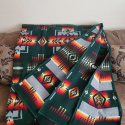 108x86 Huge Rare Vintage Chief Joseph Pendleton Beaver State Wool Blanket King 