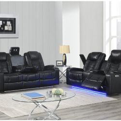 2 Piece LED Sofa And Loveseat 
