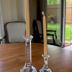 Orrefors Sweden Crystal Candle Holders (set of 2)