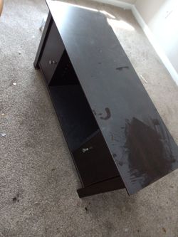 Black Gloss TV Stand with Shelves