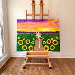 Sunflower Original Acrylic Canvas Painting Wall Decor