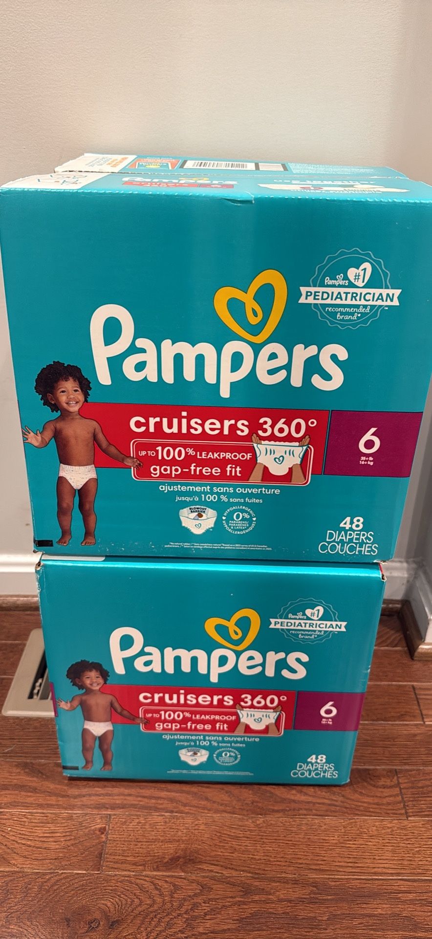 Pampers cruisers size 6 $25/each box