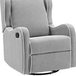 Angel Line Rebecca Upholstered Swivel Gliding Recliner Chair , Gray