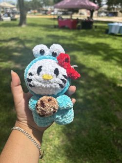 Crochet Hello Kitty Cookie Monster Plushie