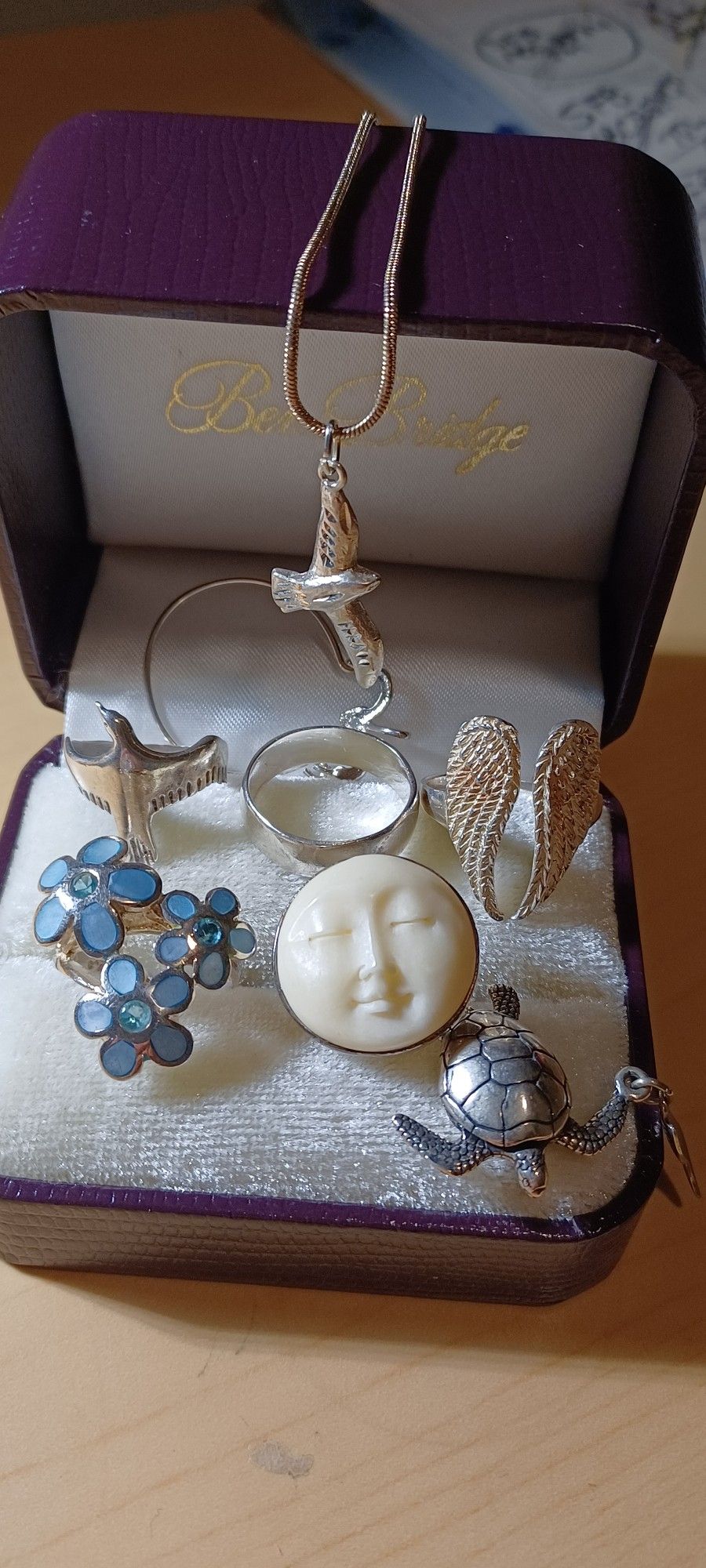 Sterling Silver Lot #9 Pieces Of Jewelry