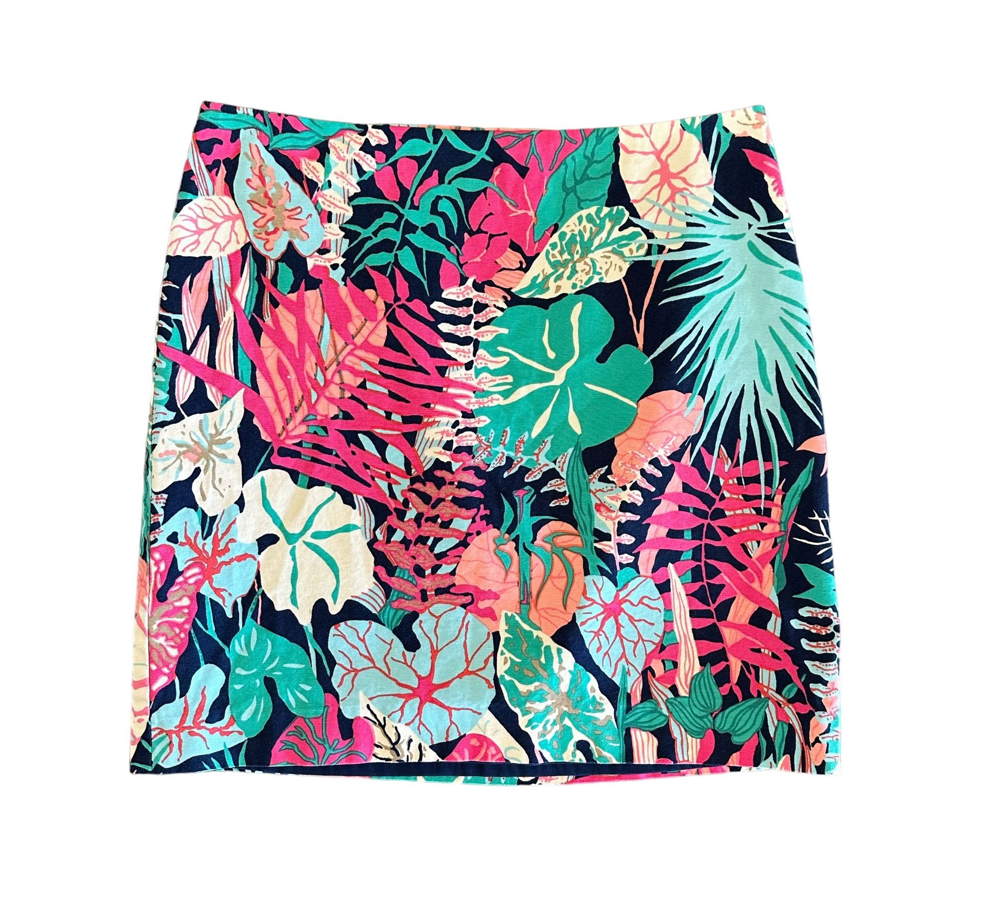Talbots Multicolor Tropical Botanical Print Lined Straight Pencil Skirt Size 10