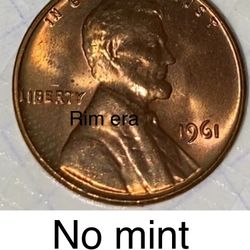 1961 No Mint , Double Die, Rim Era “L”