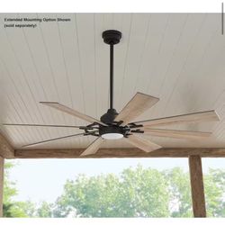 Home Decorators Collection Makenna 60 in. Indoor/Outdoor Matte Black Ceiling Fan with Integrated LED with Light Kit, DC Motor and Remote
