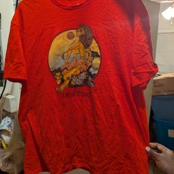 Disney Shirt Men XL Red The Lion King Animated Movie Graphic Tee Short Sle