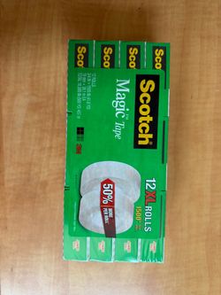 NEW 3M Scotch Magic Tape 12 XL Rolls 2/4/6/8/10 Boxes 3/4” x 1500” -50% MORE Bulk
