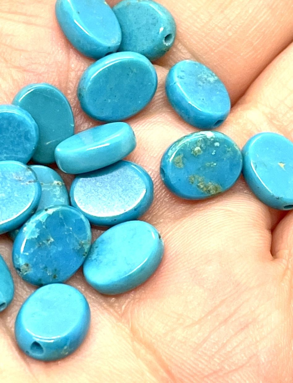 Lot Of 40 Oval Turquoise Beads 