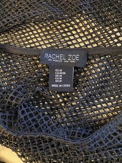 Rachel Zoe Black Mesh Beaded Top Size Medium