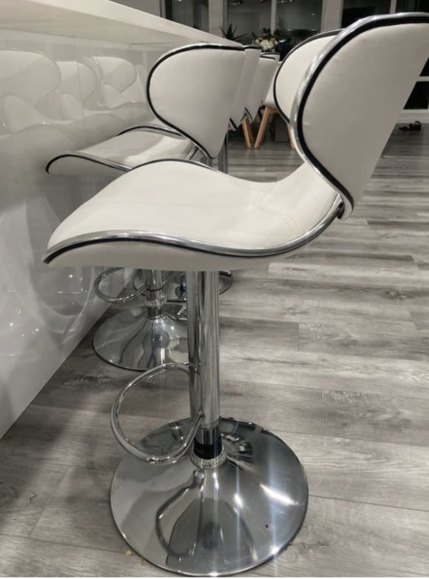 New 2 White Bar Stools
