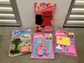 Vintage Barbie Cheerleading, Barbecue, School Classroom, & Jet Setters Outfit
